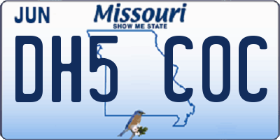 MO license plate DH5C0C