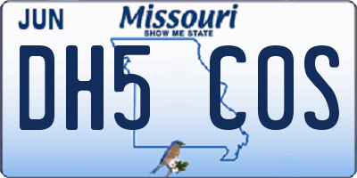 MO license plate DH5C0S