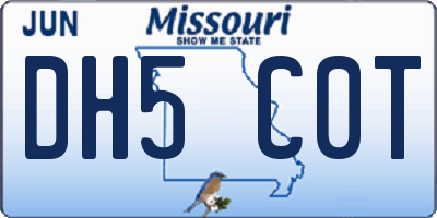 MO license plate DH5C0T
