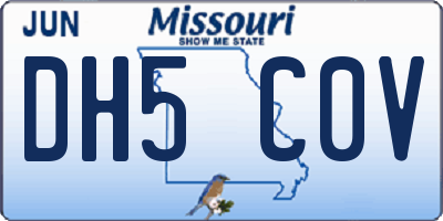 MO license plate DH5C0V