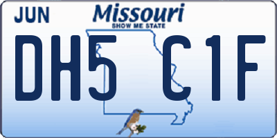 MO license plate DH5C1F