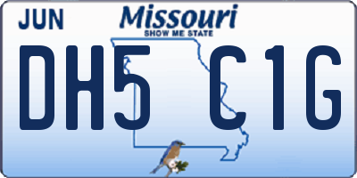 MO license plate DH5C1G