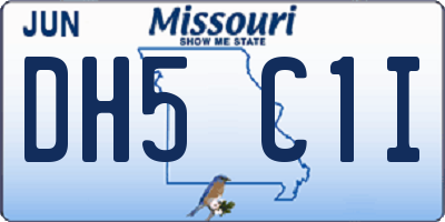 MO license plate DH5C1I