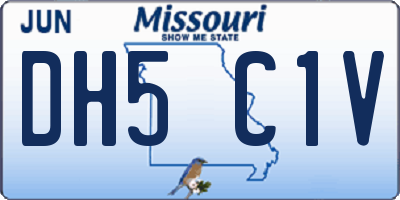 MO license plate DH5C1V