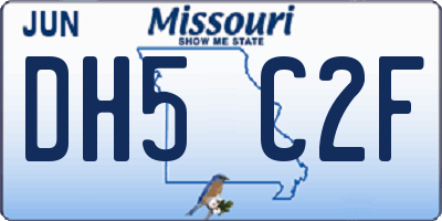 MO license plate DH5C2F
