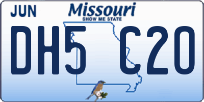 MO license plate DH5C2O
