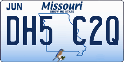 MO license plate DH5C2Q