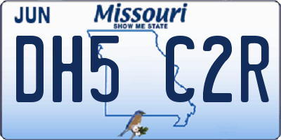 MO license plate DH5C2R