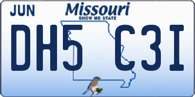 MO license plate DH5C3I