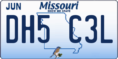 MO license plate DH5C3L