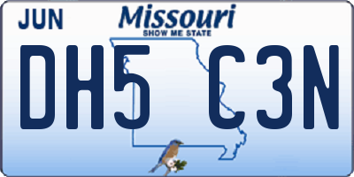 MO license plate DH5C3N