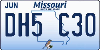 MO license plate DH5C3O