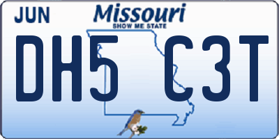 MO license plate DH5C3T