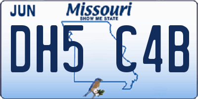 MO license plate DH5C4B