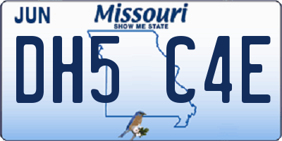 MO license plate DH5C4E