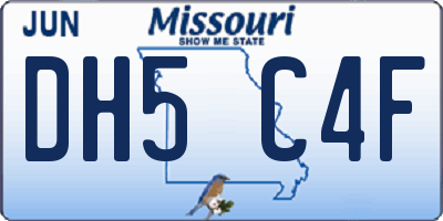 MO license plate DH5C4F