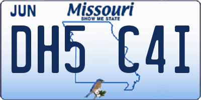 MO license plate DH5C4I