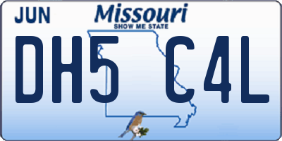 MO license plate DH5C4L