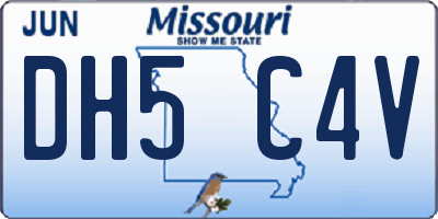 MO license plate DH5C4V