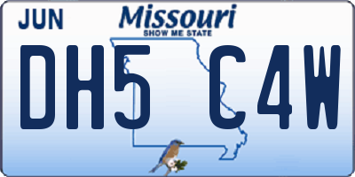 MO license plate DH5C4W