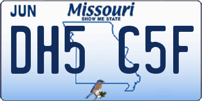 MO license plate DH5C5F