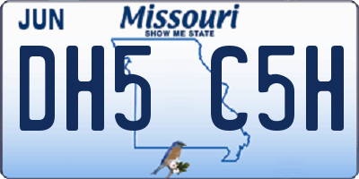 MO license plate DH5C5H