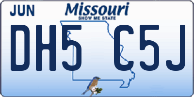 MO license plate DH5C5J