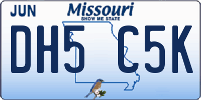 MO license plate DH5C5K