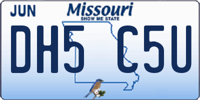 MO license plate DH5C5U