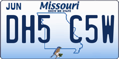 MO license plate DH5C5W
