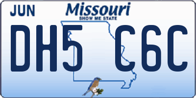MO license plate DH5C6C