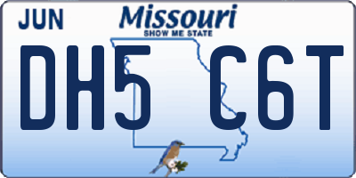 MO license plate DH5C6T