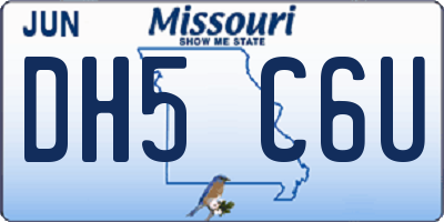 MO license plate DH5C6U