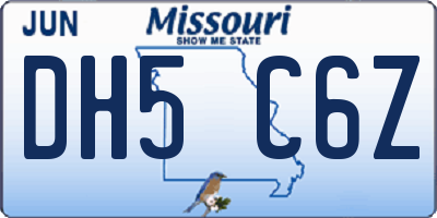 MO license plate DH5C6Z