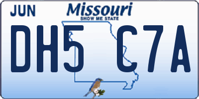 MO license plate DH5C7A