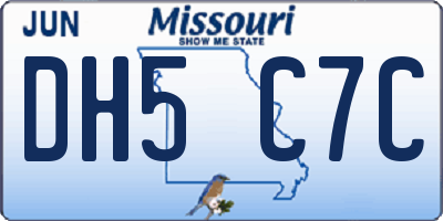 MO license plate DH5C7C