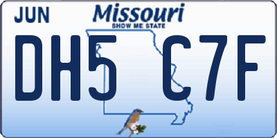 MO license plate DH5C7F
