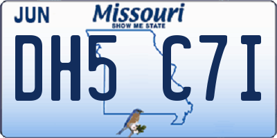 MO license plate DH5C7I