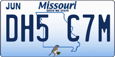 MO license plate DH5C7M