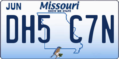 MO license plate DH5C7N