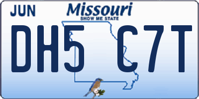 MO license plate DH5C7T