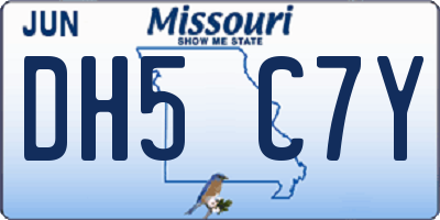 MO license plate DH5C7Y
