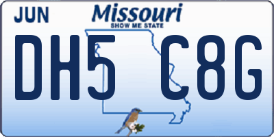 MO license plate DH5C8G