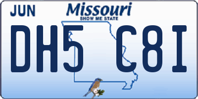 MO license plate DH5C8I