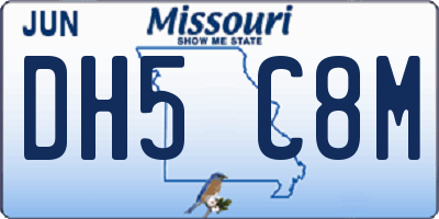 MO license plate DH5C8M