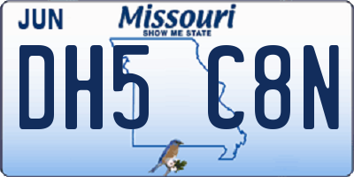 MO license plate DH5C8N