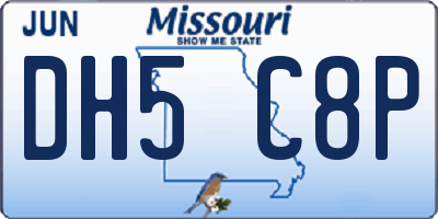 MO license plate DH5C8P