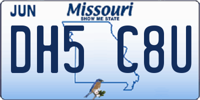 MO license plate DH5C8U