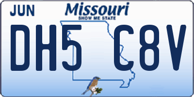 MO license plate DH5C8V