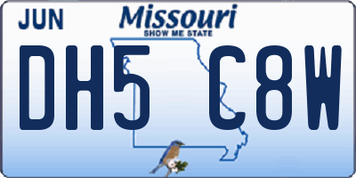 MO license plate DH5C8W